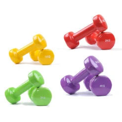 Fitness And Sport Pair Of 1kg-4kg Vinyl Coated Dumbbell