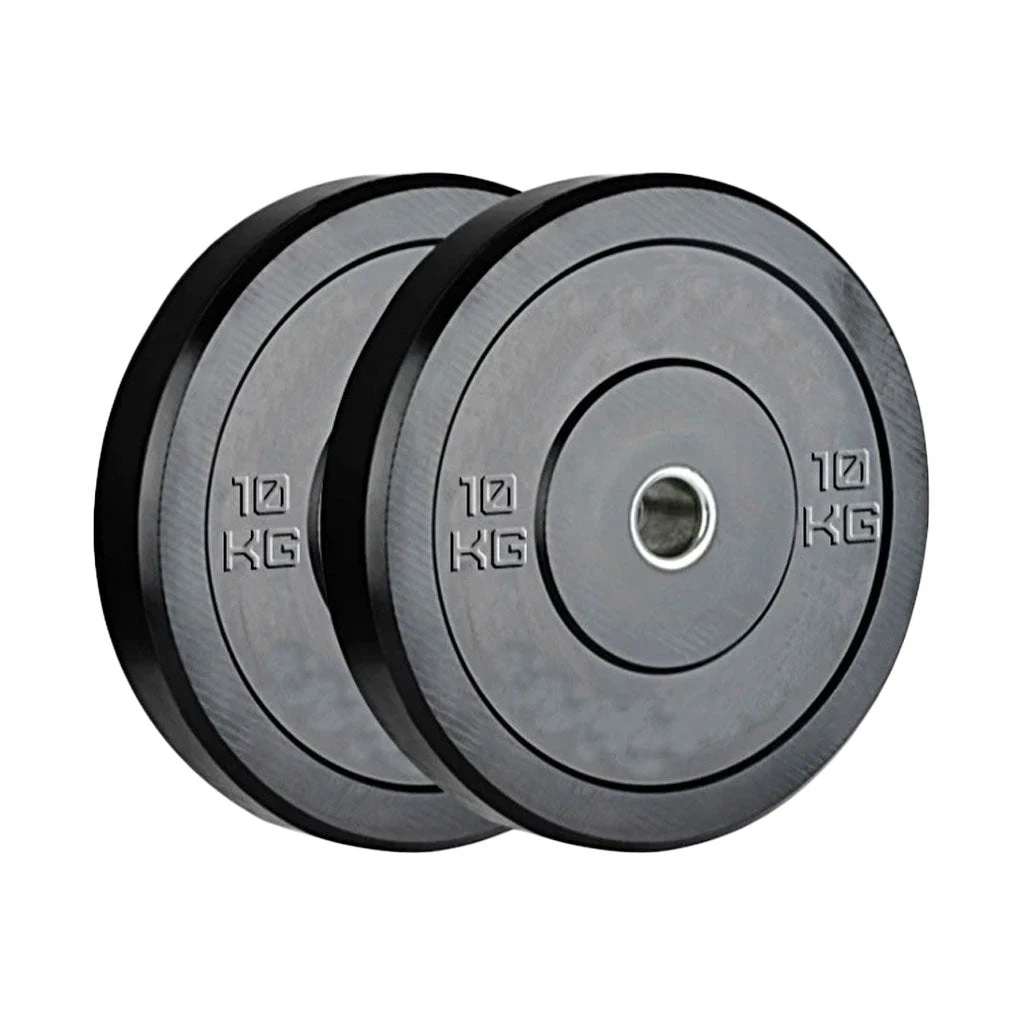 Fitness And Sport 2 X 25kg Black Olympic Bumper Plate - Image 6