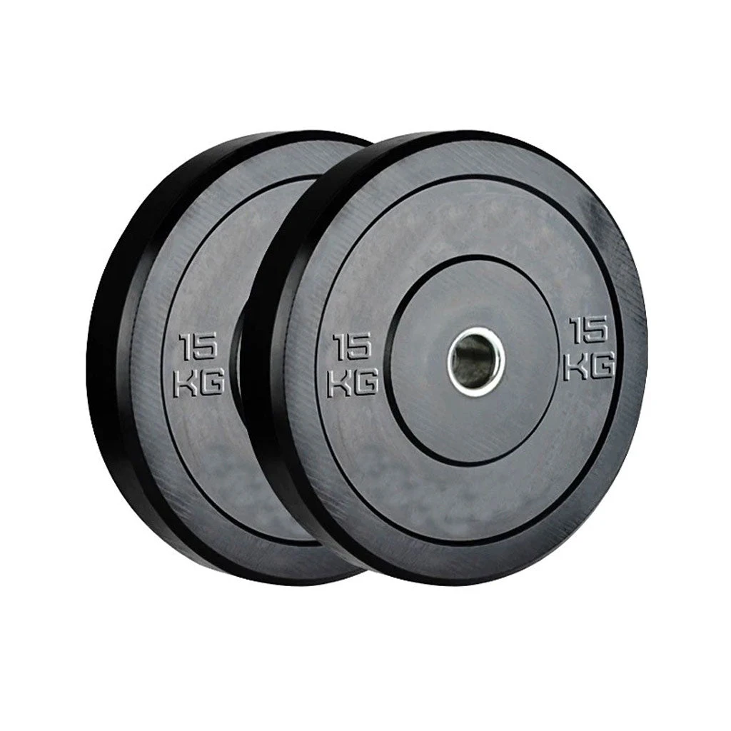 Fitness And Sport 2 X 15kg Black Olympic Bumper Plate