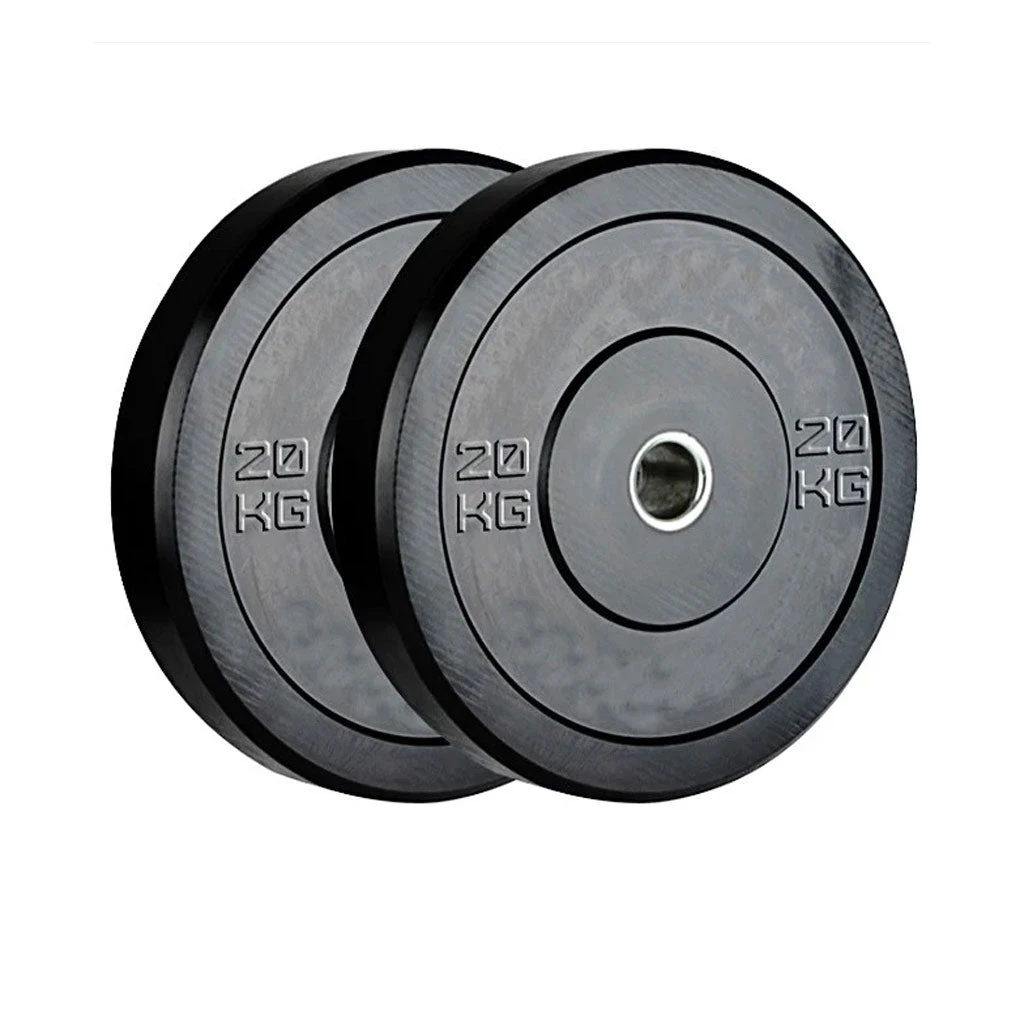 Fitness And Sport 2 X 25kg Black Olympic Bumper Plate - Image 8