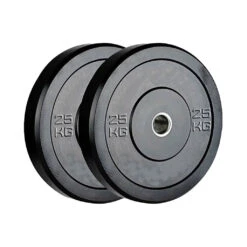 Fitness And Sport 2 X 25kg Black Olympic Bumper Plate