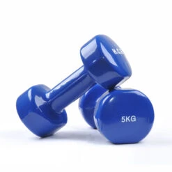 Fitness And Sport Pair Of 5kg Vinyl Coated Dumbbell