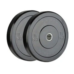 Fitness And Sport 2 X 5kg Black Olympic Bumper Plate