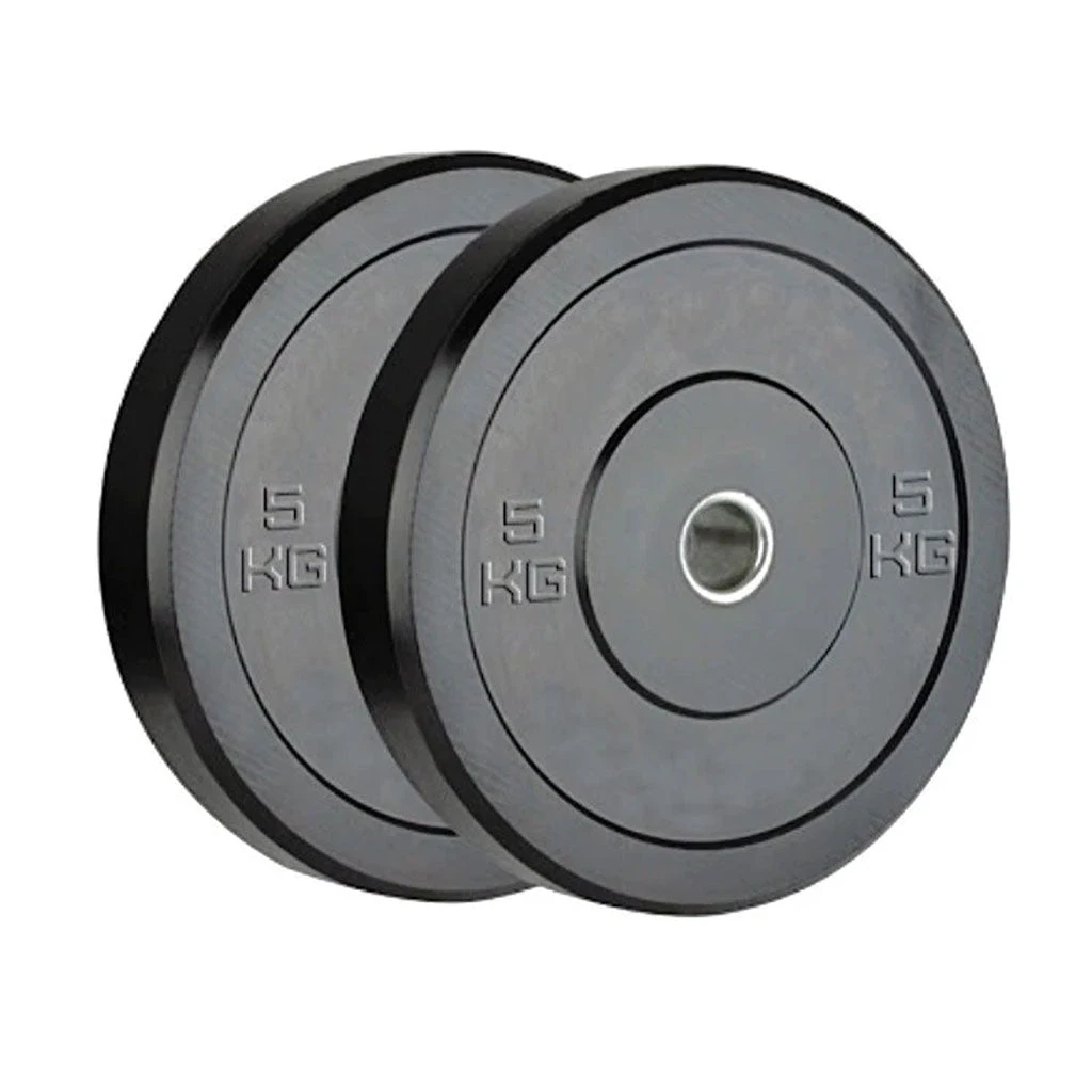 Fitness And Sport 2 X 15kg Black Olympic Bumper Plate - Image 5
