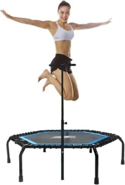 Fitness And Sport Foldable Mini Trampoline,Fitness Re-bounder With Adjustable Foam Handle