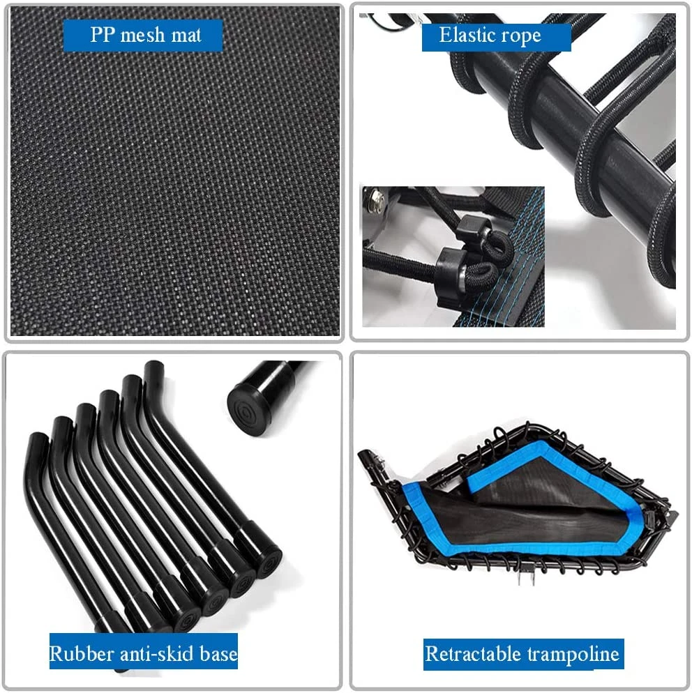 Fitness And Sport Foldable Mini Trampoline,Fitness Re-bounder With Adjustable Foam Handle - Image 3