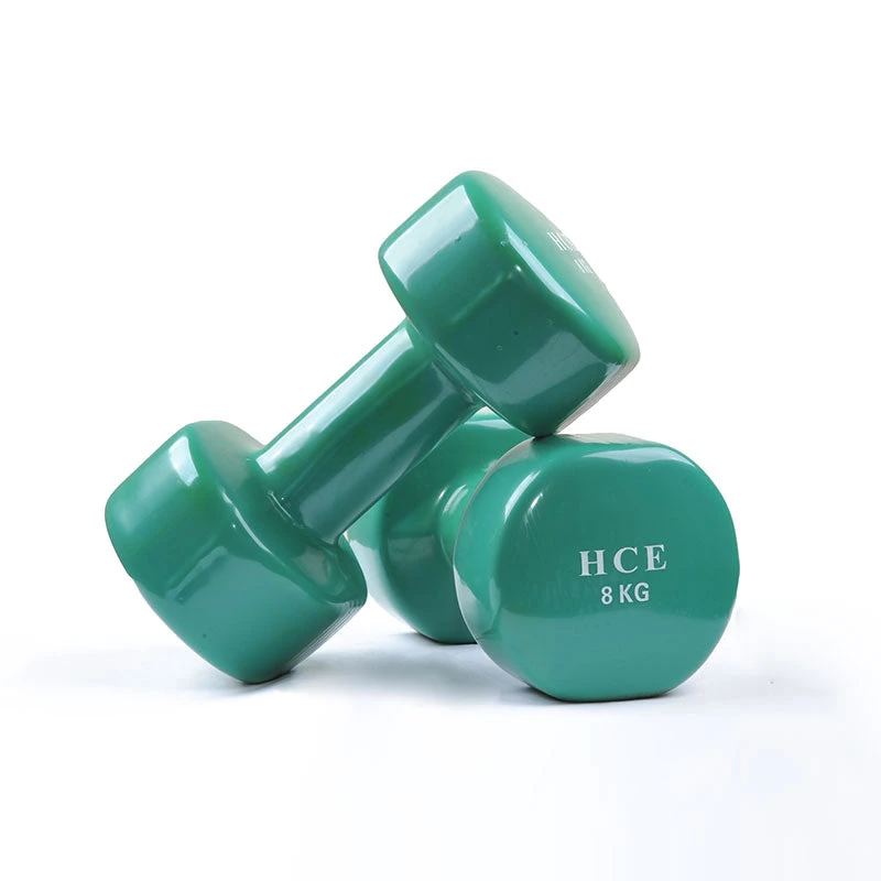 Fitness And Sport Pair Of 8kg Vinyl Coated Dumbbell