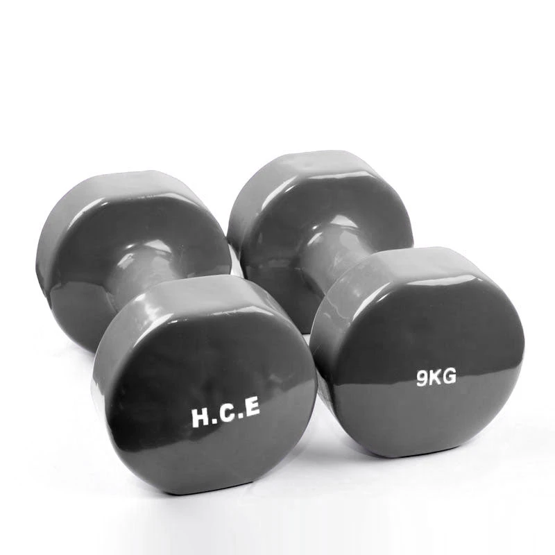 Fitness And Sport Pair Of 9kg Vinyl Coated Dumbbell - Image 2