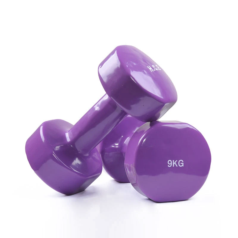 Fitness And Sport Pair Of 9kg Vinyl Coated Dumbbell - Image 4