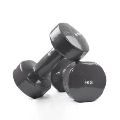 Fitness And Sport Pair Of 9kg Vinyl Coated Dumbbell