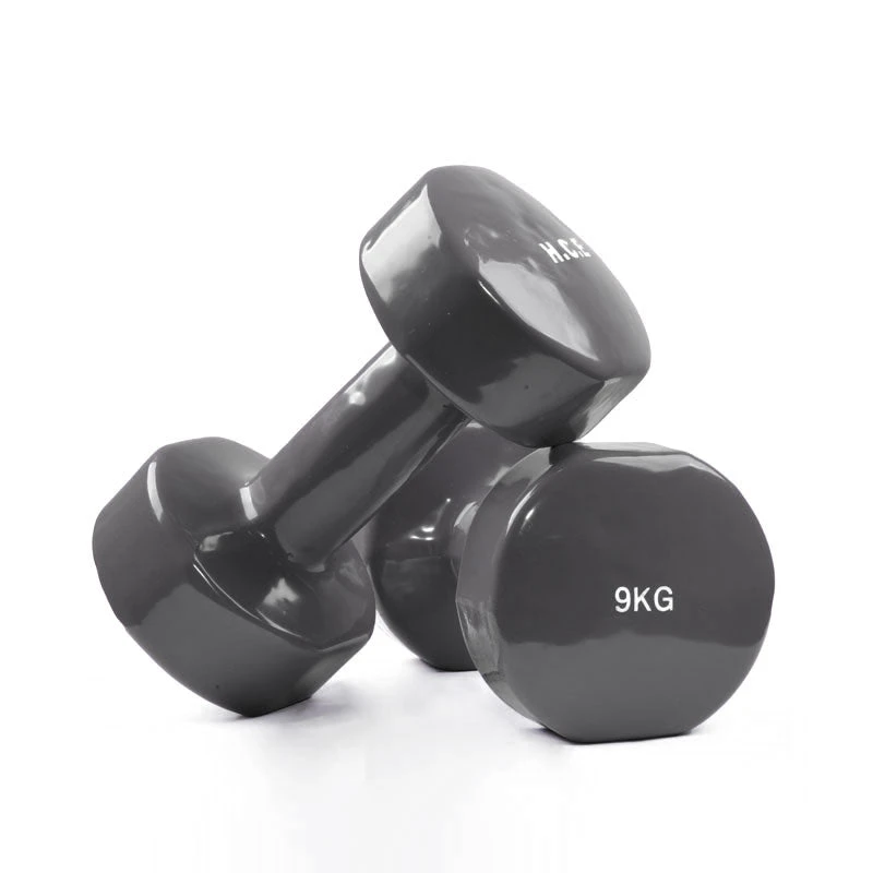 Fitness And Sport Pair Of 9kg Vinyl Coated Dumbbell