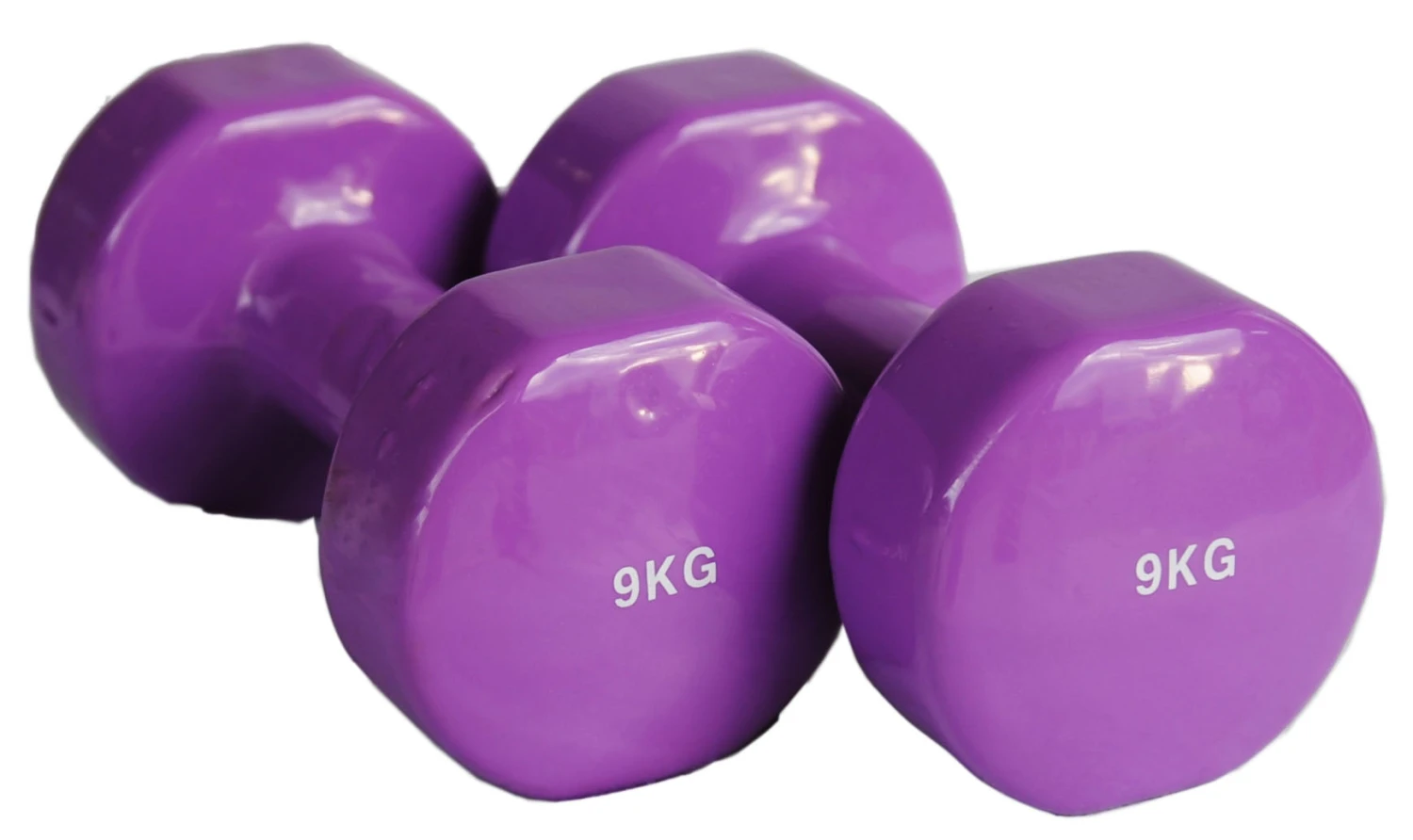 Fitness And Sport Pair Of 9kg Vinyl Coated Dumbbell - Image 3