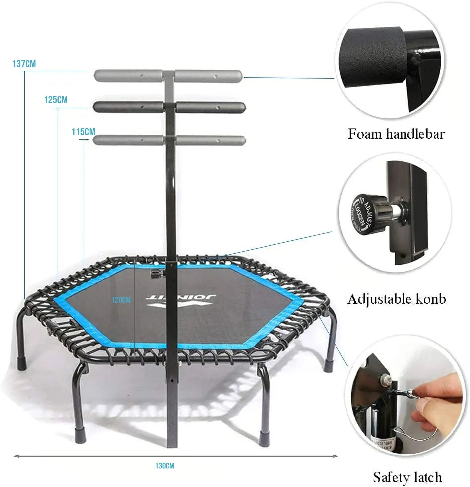 Fitness And Sport Foldable Mini Trampoline,Fitness Re-bounder With Adjustable Foam Handle - Image 2
