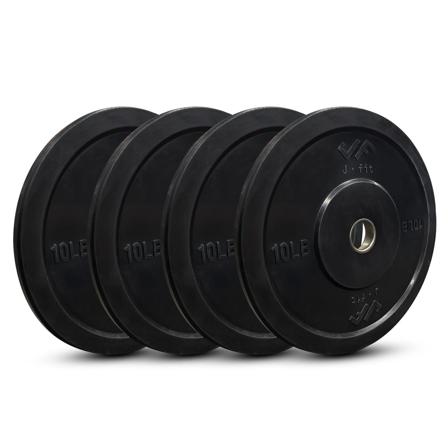 Fitness And Sport JFIT Black Olympic Bumper Plate 10LB 25LB 35LB 45LB